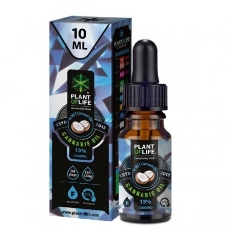 Flacon de 10ml d'huile de CBD goût COCO 15% Full Spectrum