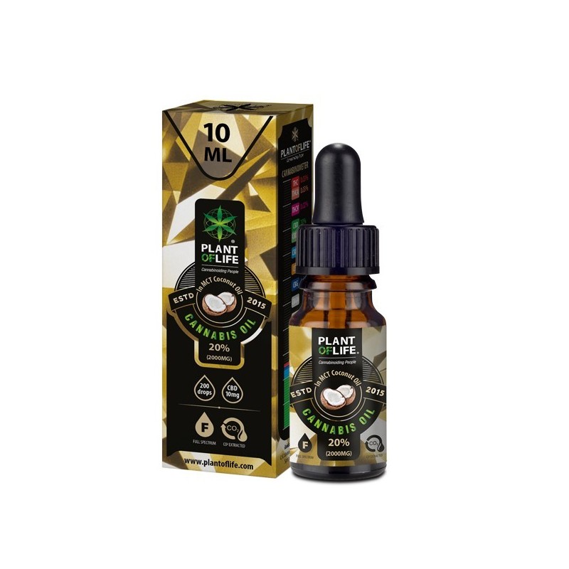 Flacon de 10ml d'huile de CBD COCO 10% Full spectrum BIO 10ml