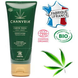 Tube de crème BIO de 100 ml pour les pieds fabriquée en France CHANVRIA