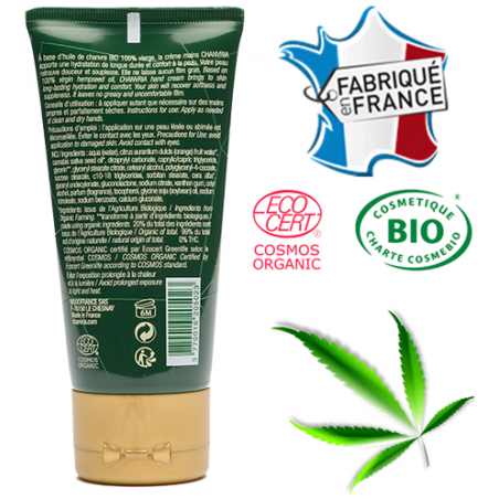 Ingrédients crème BIO pour les mains CHANVRIA