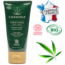 Tube de crème BIO pour les mains fabriquée en France CHANVRIA