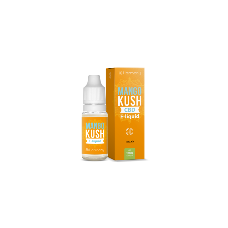 Flacon de E-liquide de CBD Mango Kush au taux de 600 mg