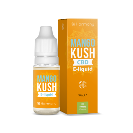 Flacon de E-liquide de CBD Mango Kush au taux de 600 mg