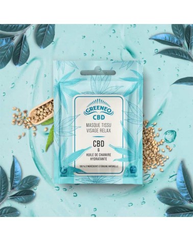 Masque en tissu au CBD Greeneo hydratant