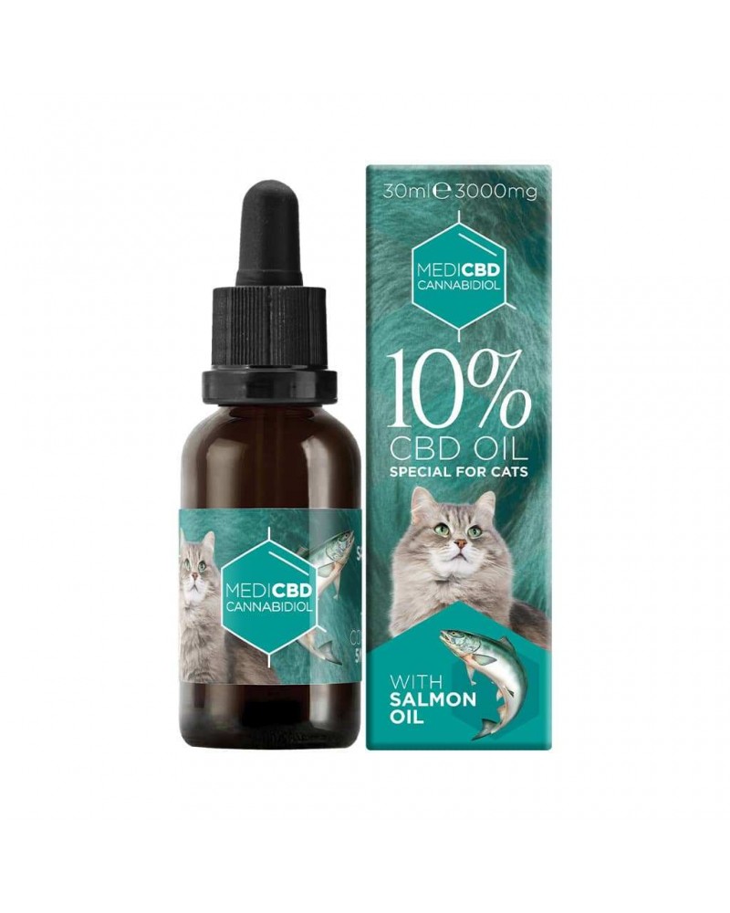 Flacon de 30ml et bel emballage d'huile de CBD 10% au goût saumon